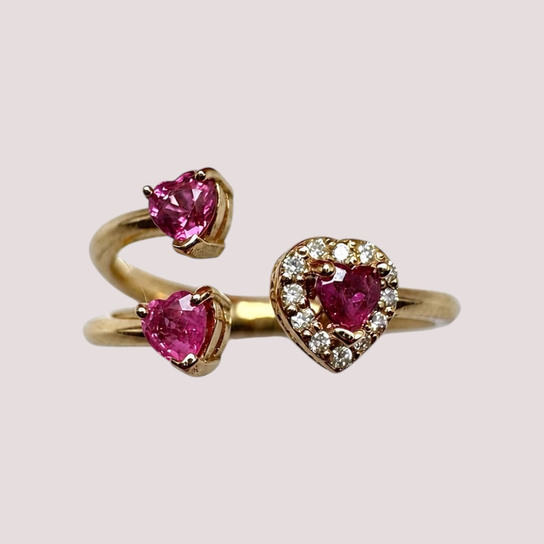 Anillo Tres Corazones Entrelazados