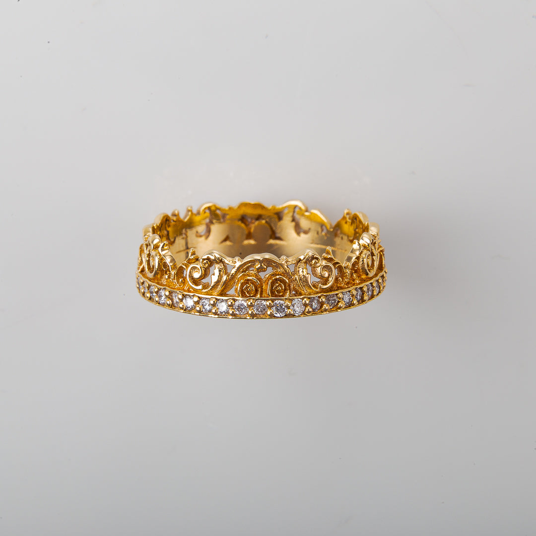 Anillo Corona de Arabescos