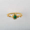 Anillo Hojas de Esmeralda