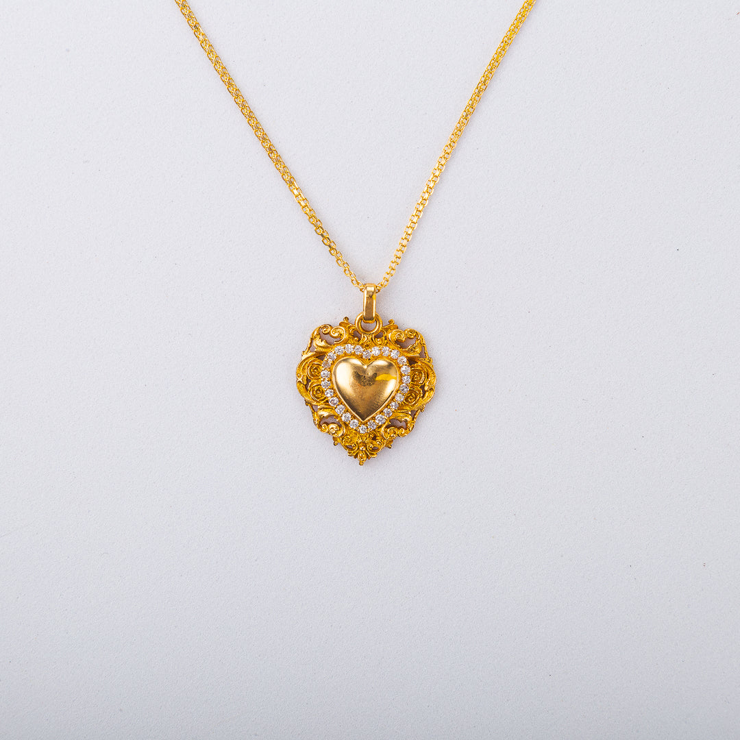 Corazón Arabescos Grande Diamantes