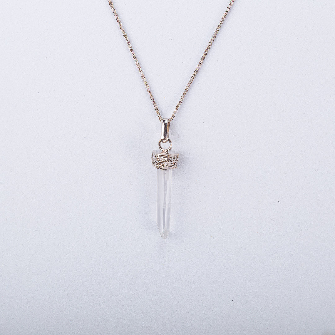 Dije Punta Cuarzo Cristal Diamantes