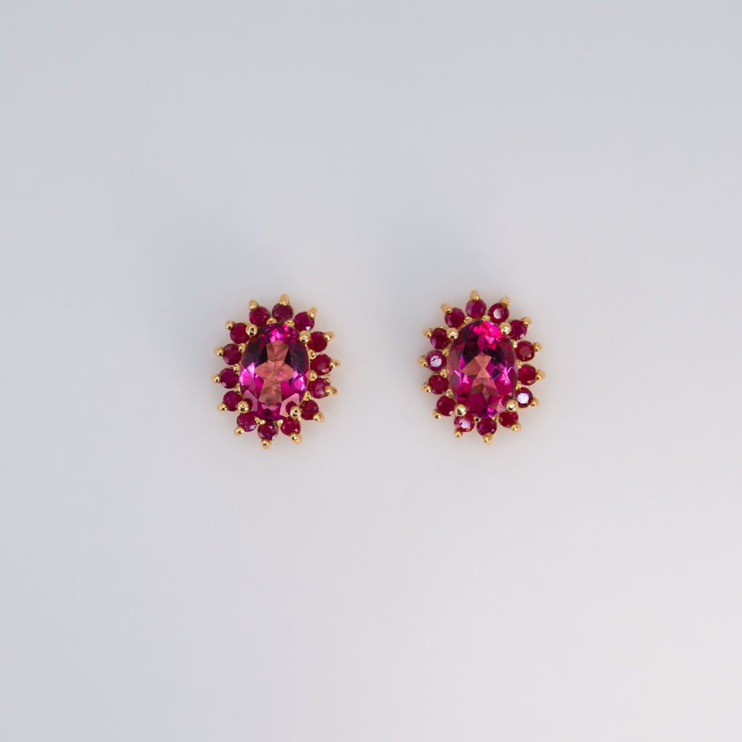 Aretes Topacio Rosado