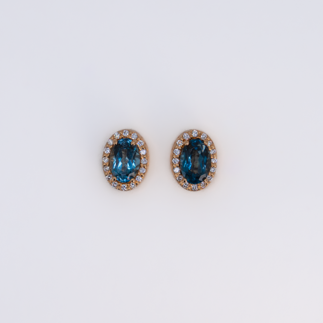 Aretes Topacio Azul