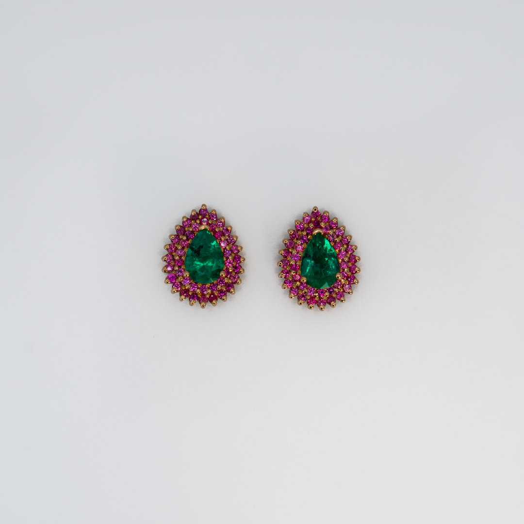 Aretes Gota Esmeralda