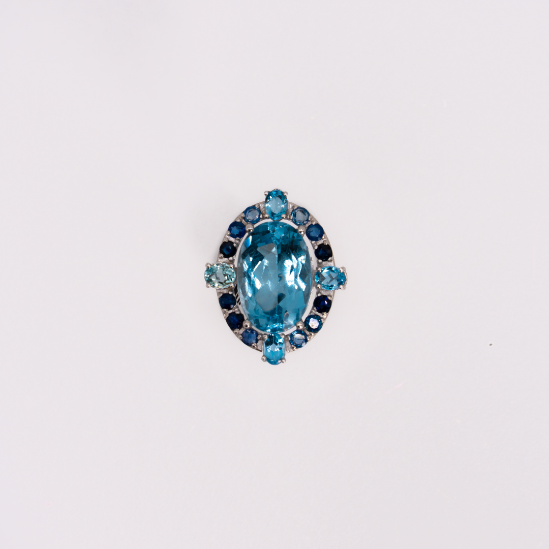 Anillo Topacio Azul