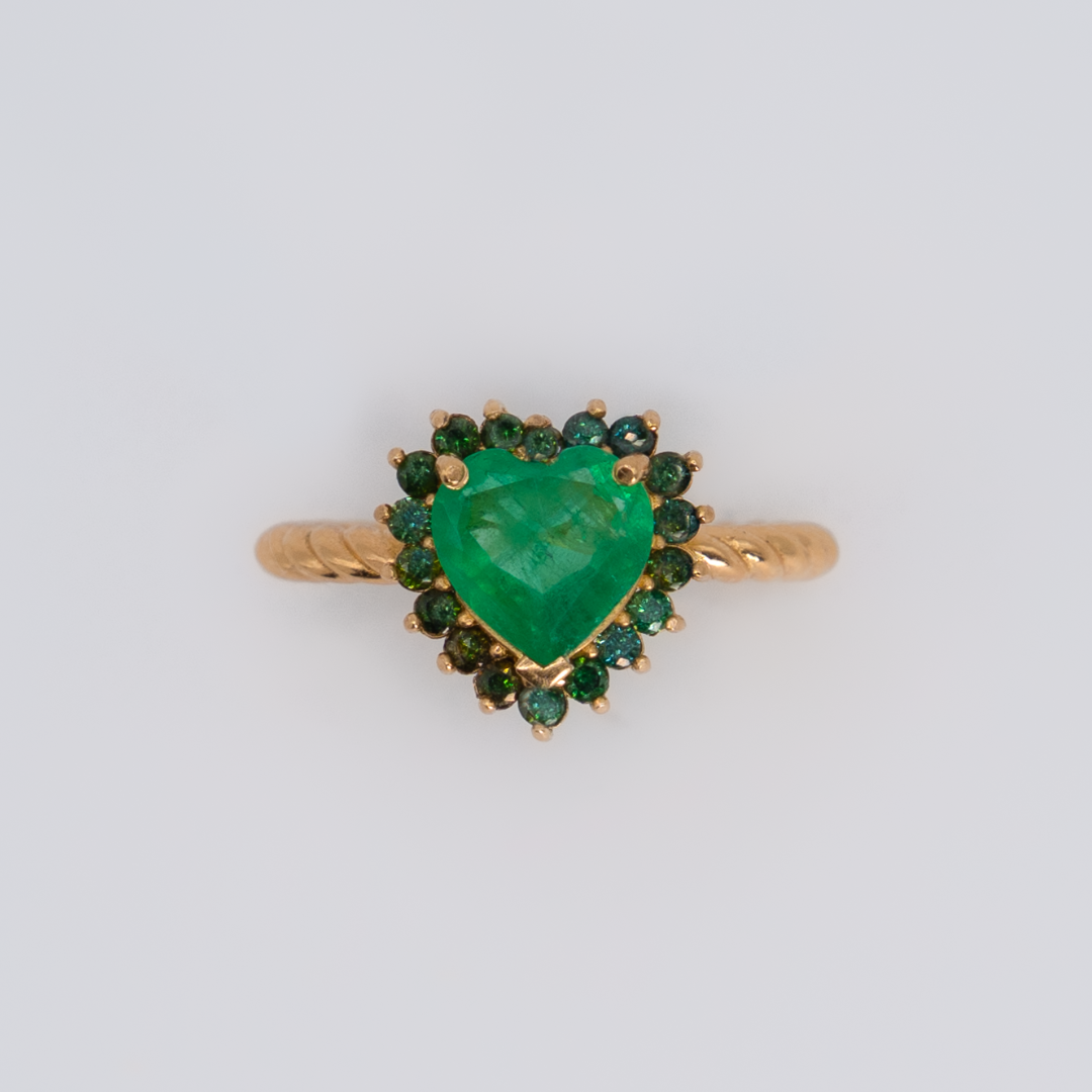 Anillo Esmeralda Corazón