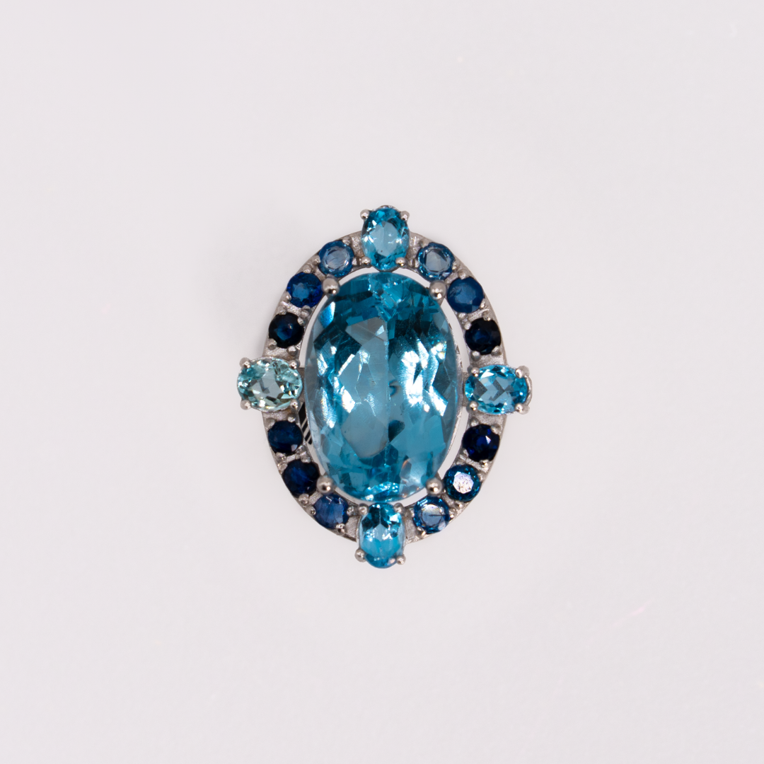 Anillo Topacio Azul