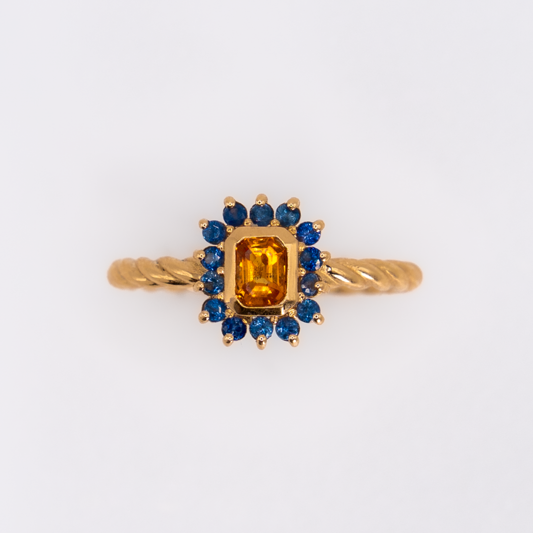 Anillo Zafiro Naranja