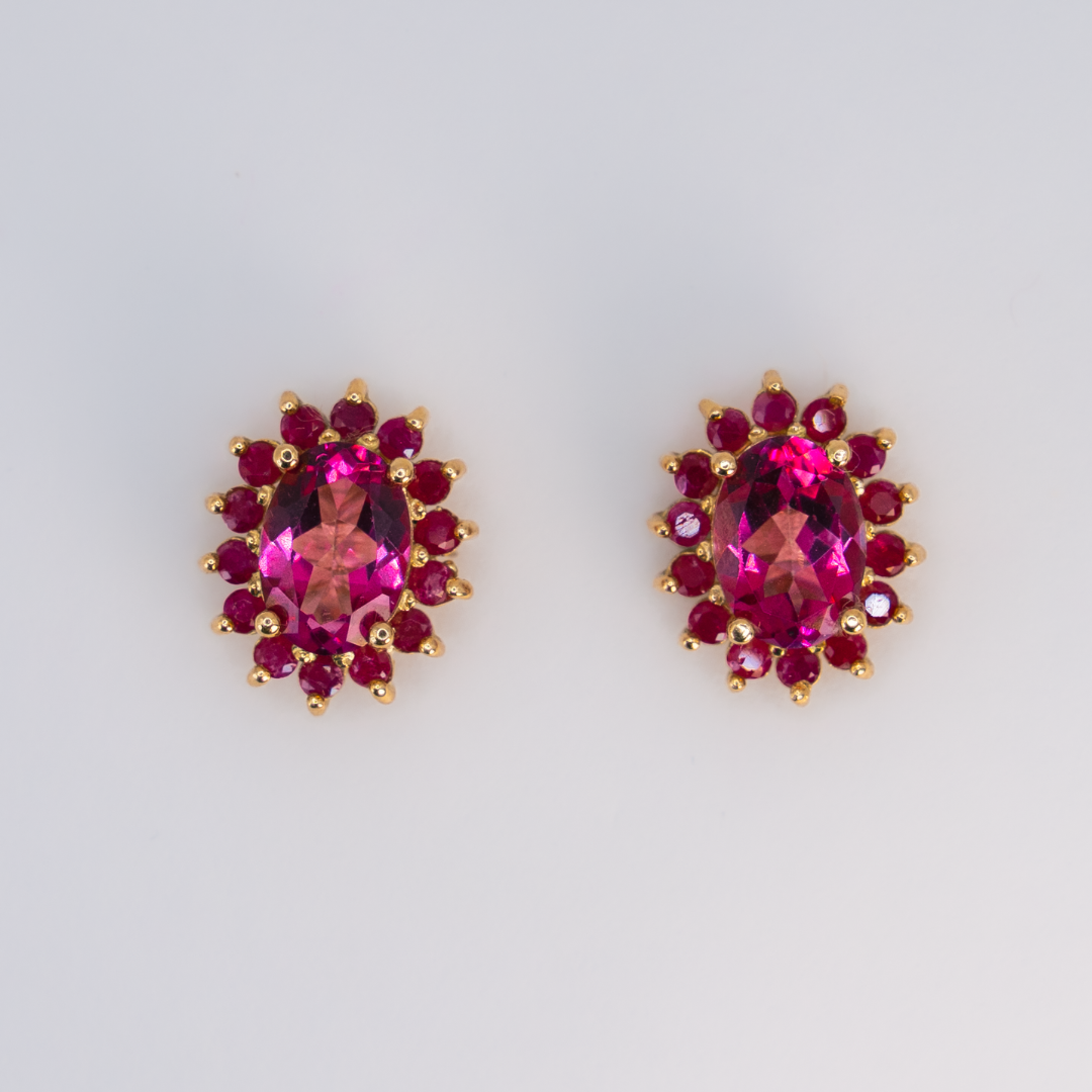 Aretes Topacio Rosado