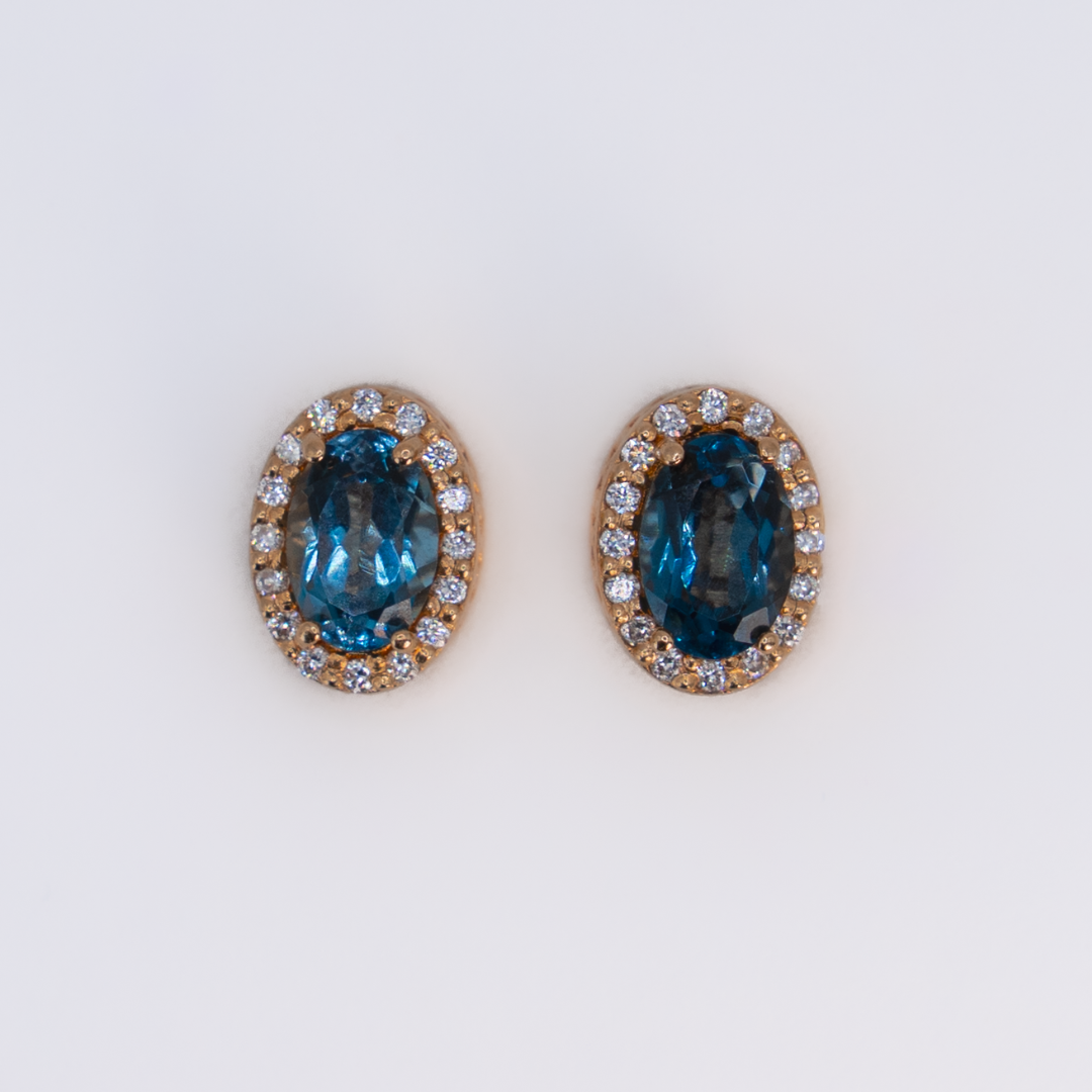 Aretes Topacio Azul