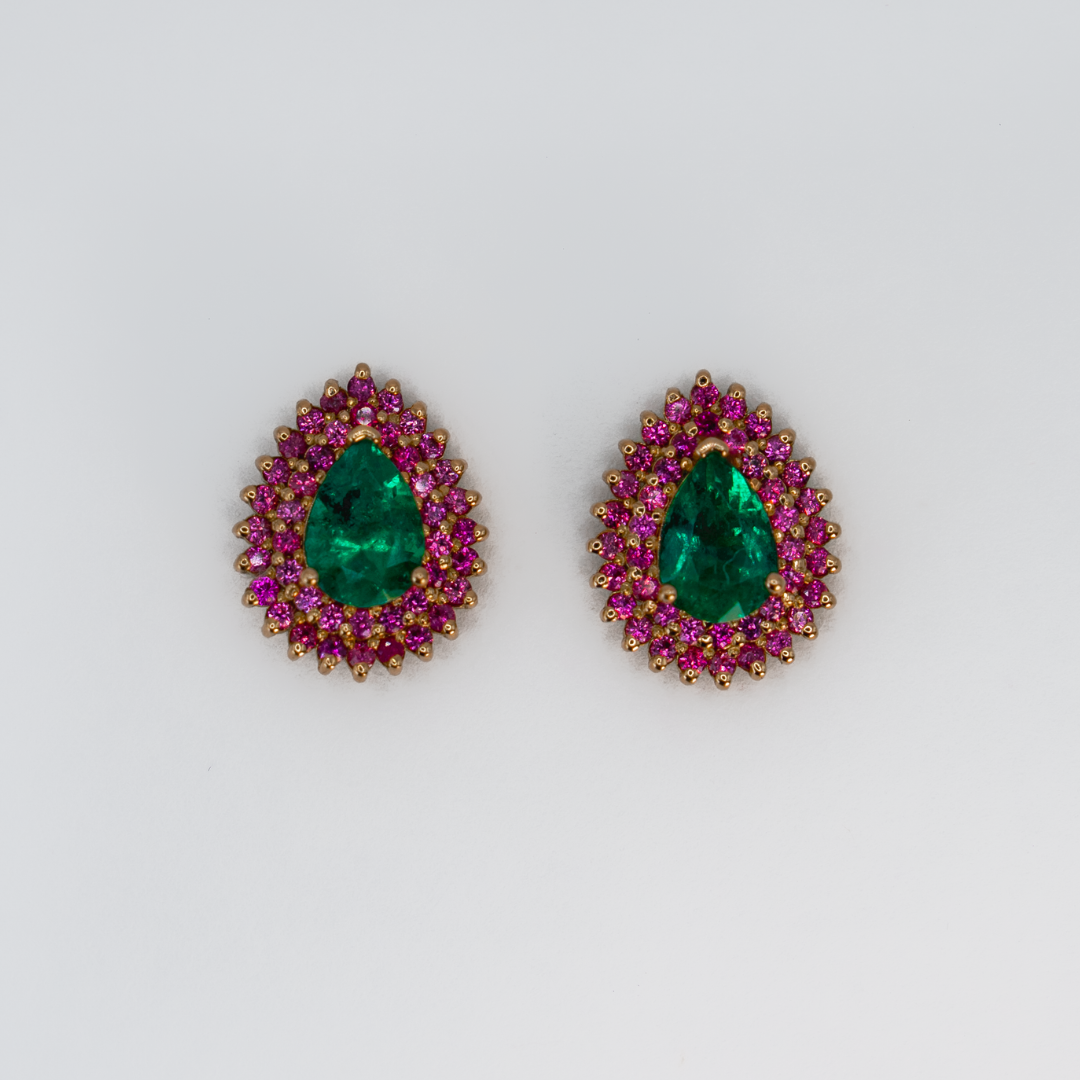 Aretes Gota Esmeralda