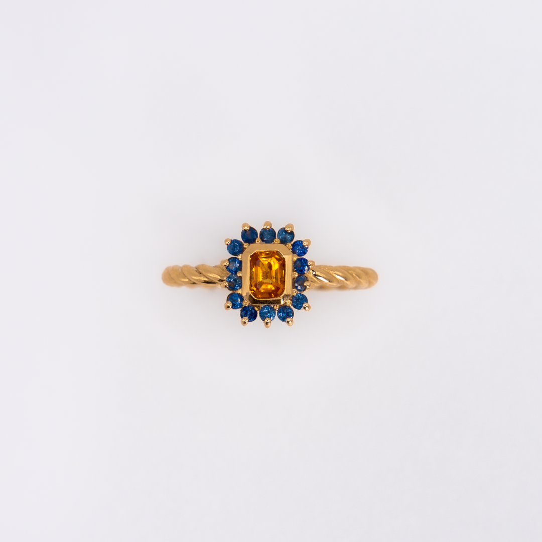 Anillo Zafiro Naranja