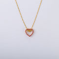 Cadena Corazón Rubíes