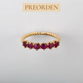 Anillo Seis Rubíes