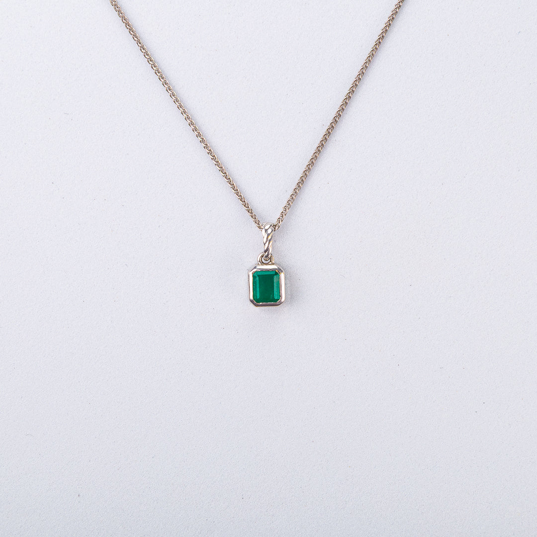 Solitario Rectangular Oro Blanco